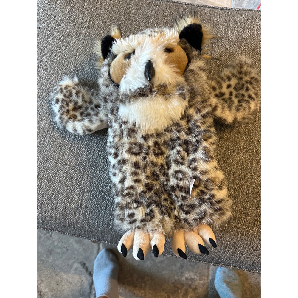 Daphine Owl Plush Stuffed Animal puppet  Toy Brown‎ Cream Black Kids